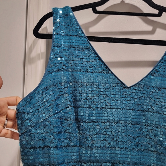 SD Collection Floral Lace Sequin Dress - Picture 5 of 13